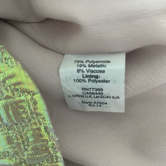 EUC J Crew Collection Iridescent Top Lined SZ 6 Floral Pattern Jenna Lyons Era - Picture 7 of 8